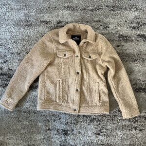 Hollister Women's Cream Teddy Jacket
